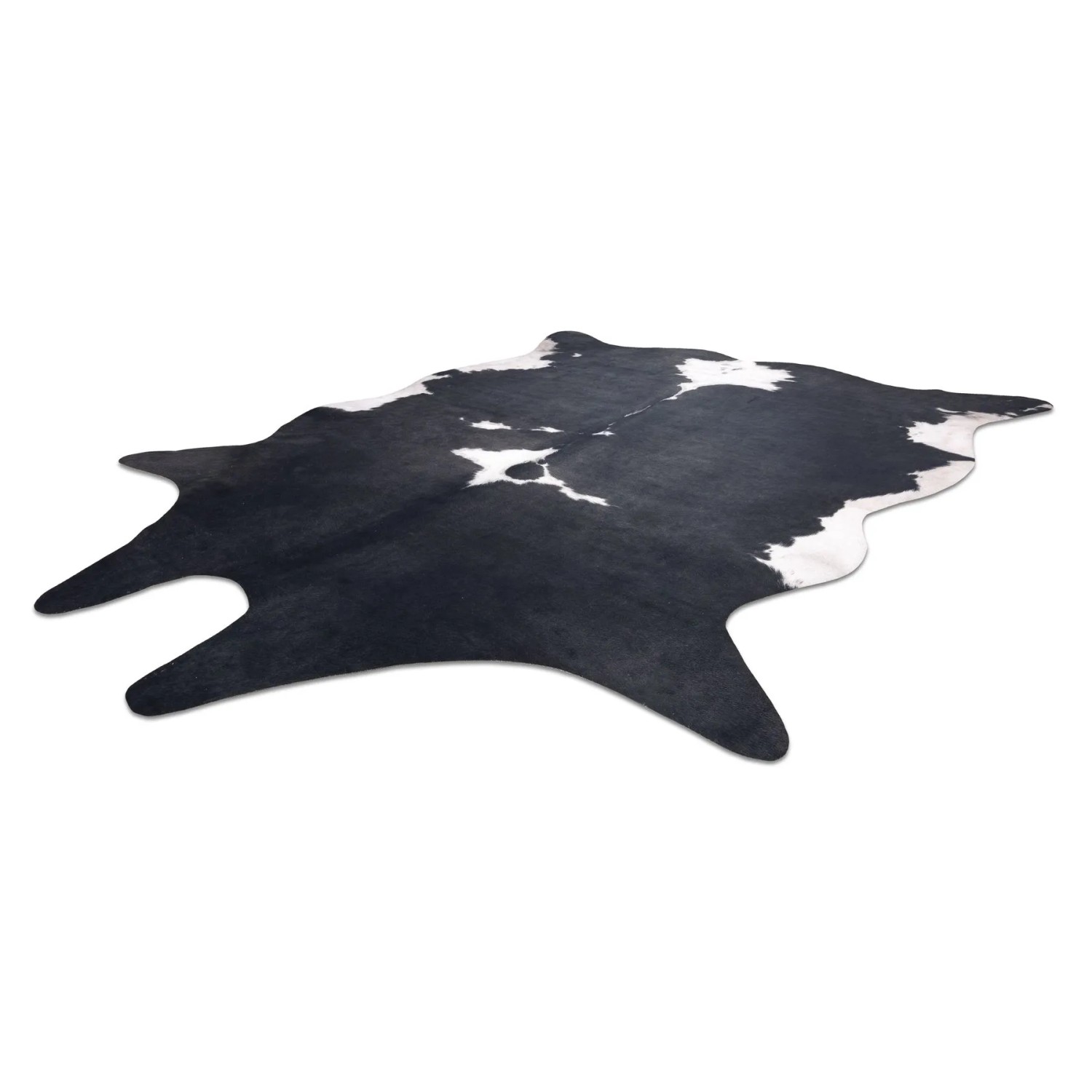 Schwarzer RugsX Teppich in Form eines Rindsleders, 100x150cm.