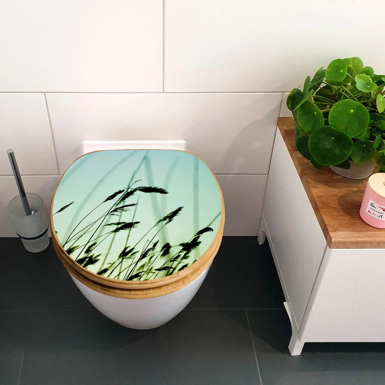 WC-Sitz Aus Holz Mit Polyester-Beschichtung – Weiß, Scharnier Chrom-hellblau, Made In Italy
