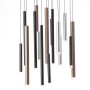 Brilliant Cembalo LED-Pendelleuchte, 16-flammig, Aluminium, Schwarz und Braun.