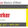 Auszeichnung für Belton Special Beton-Effekt Spray: "Oberklasse 1,2" von Heimwerker Praxis.