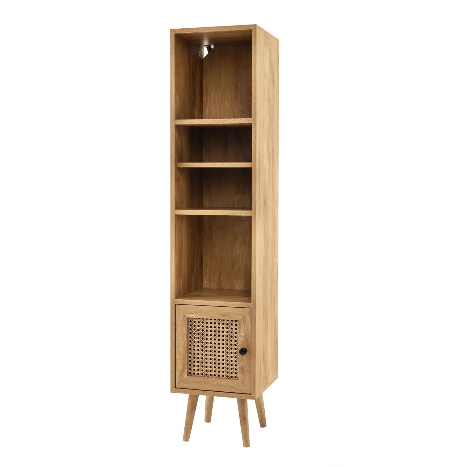 Costway Hochschrank Rattan Braun 29,5 x 29,5 x 137 cm 4 Ablagen günstig online kaufen