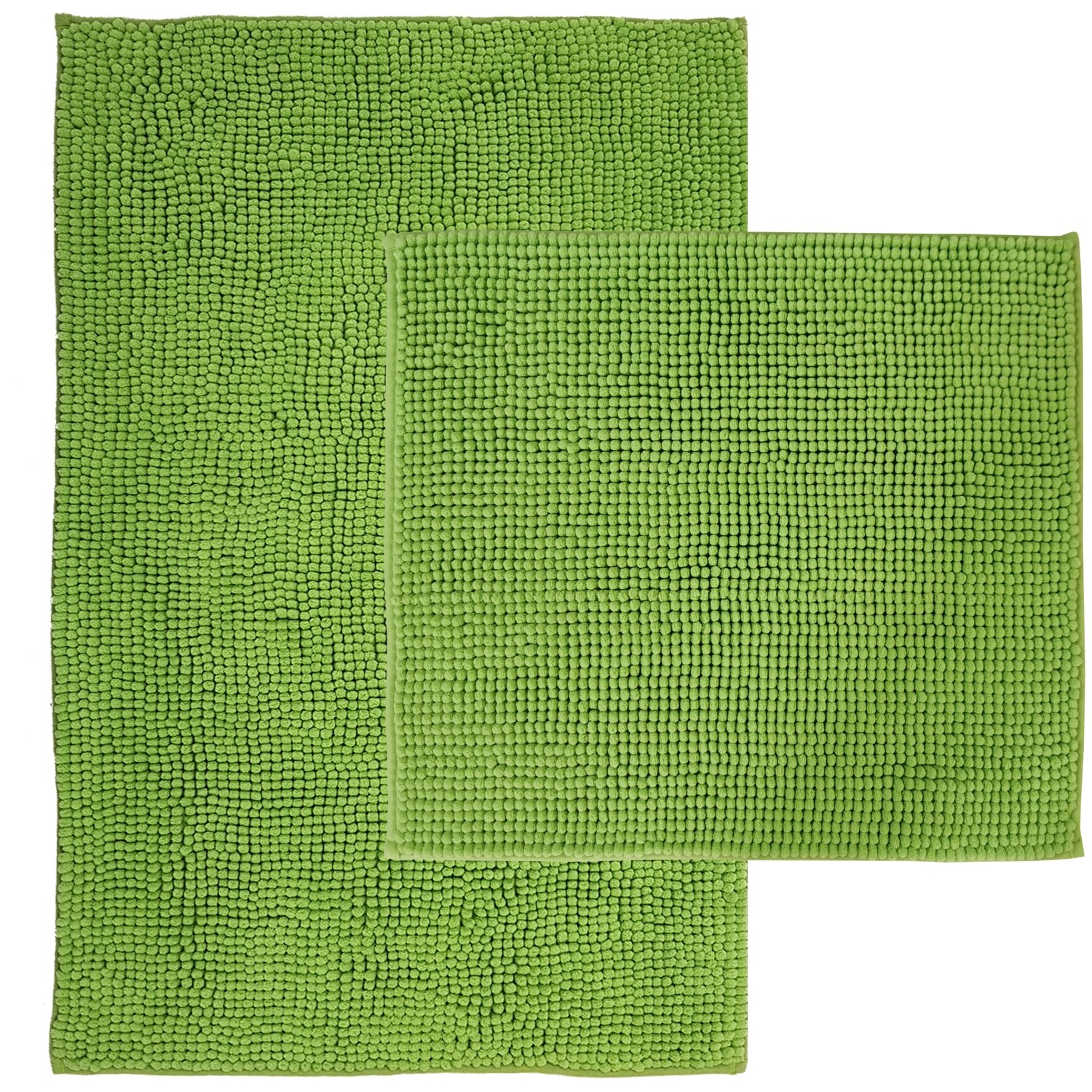 NYVI Badematten Set Chenille 2-teilig 45 x 50 cm und 50 x 80 cm Grün günstig online kaufen