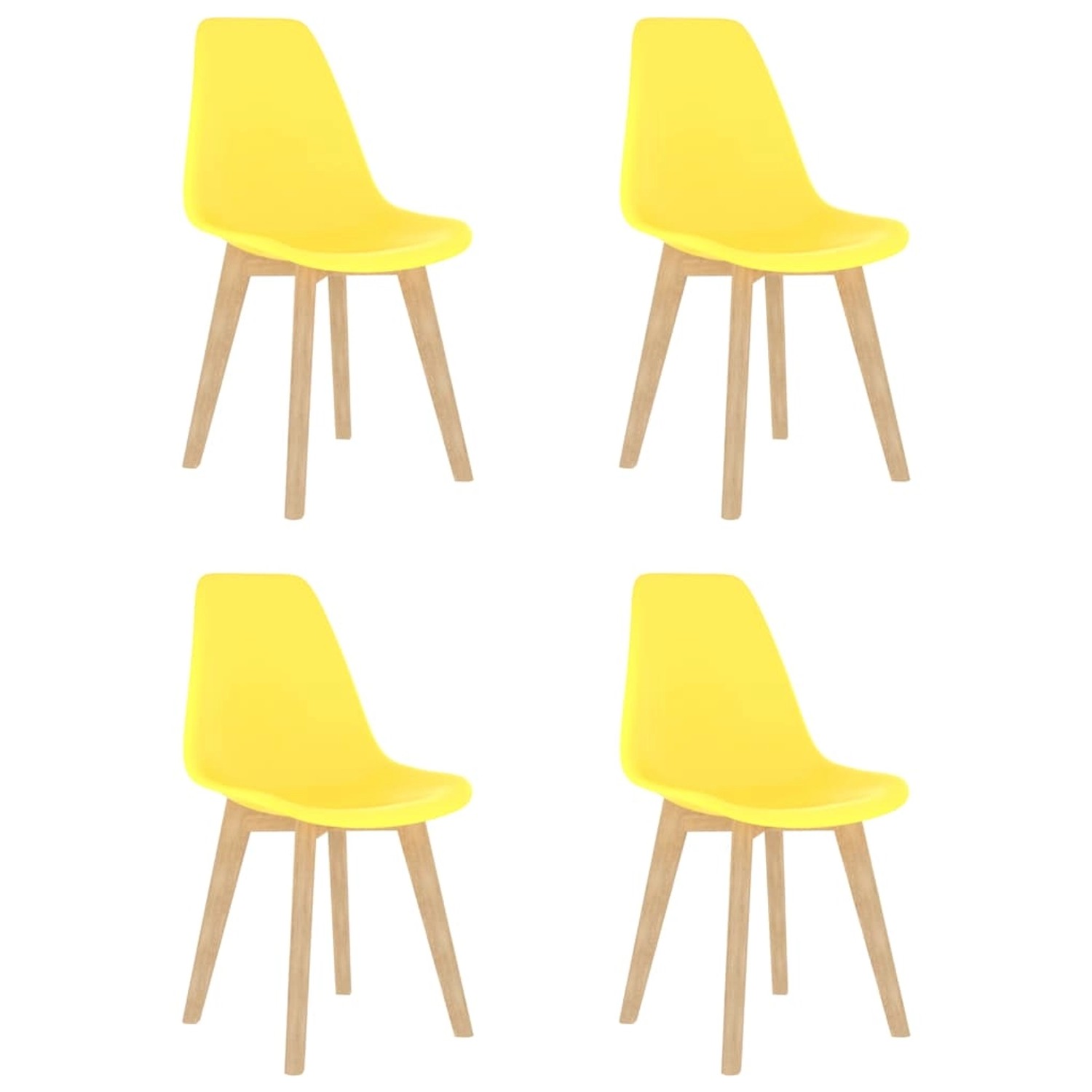 vidaXL Esszimmerstühle 4 Stk Gelb Kunststoff 289117