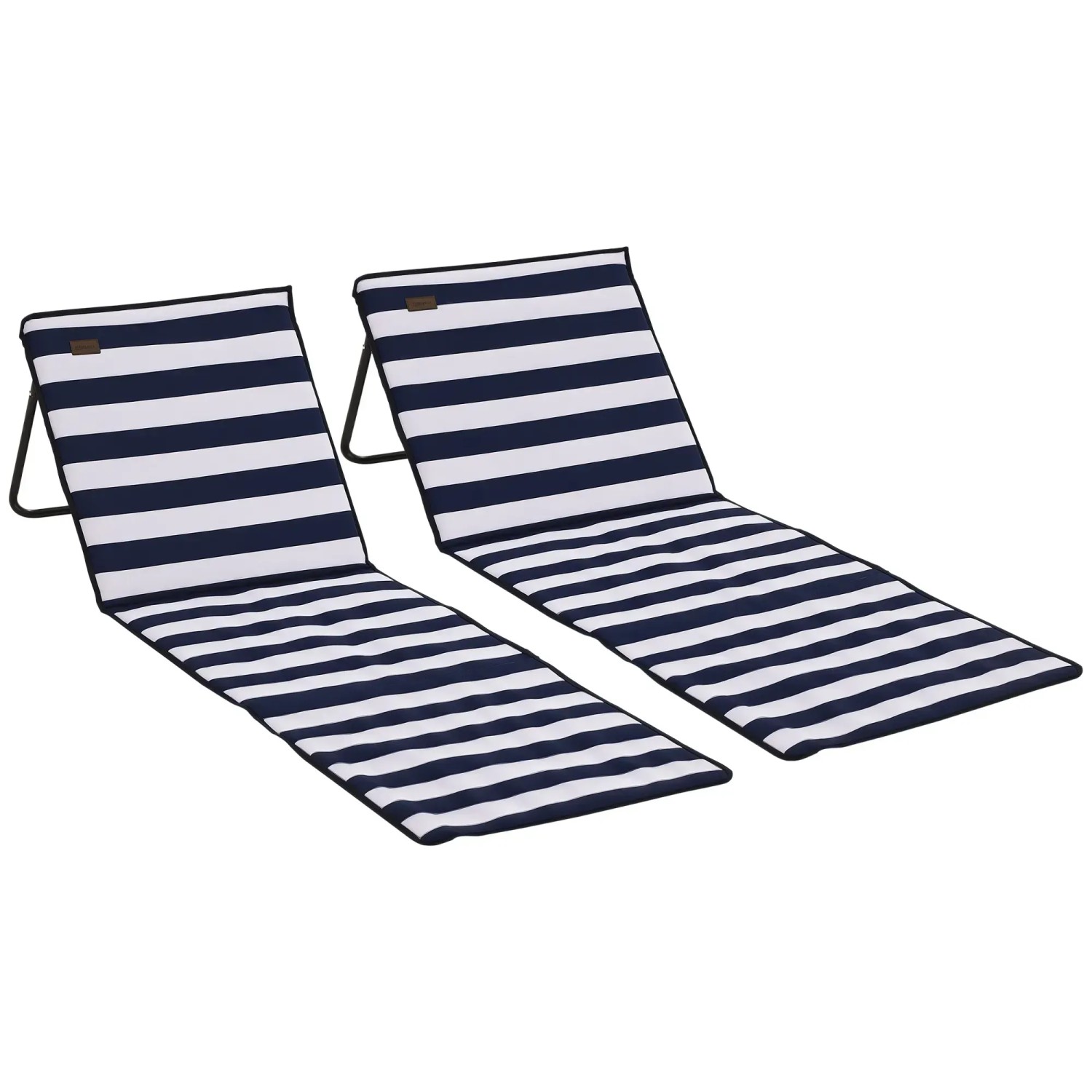 Outsunny Strandliegen 2er-Set Oxford 142L x 51B x 40H cm