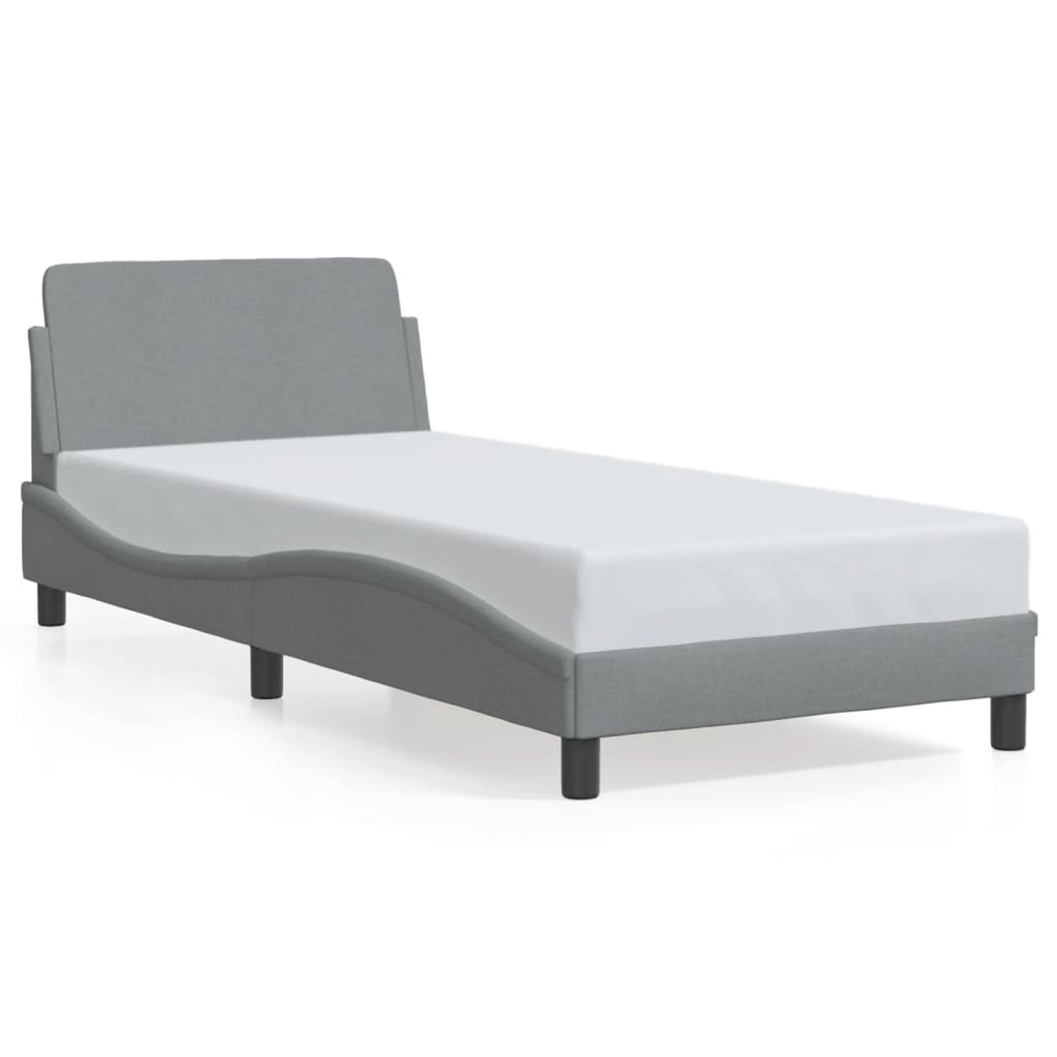 vidaXL Bettgestell mit Kopfteil Hellgrau 90x200 cm Stoff Modell 51957044 günstig online kaufen