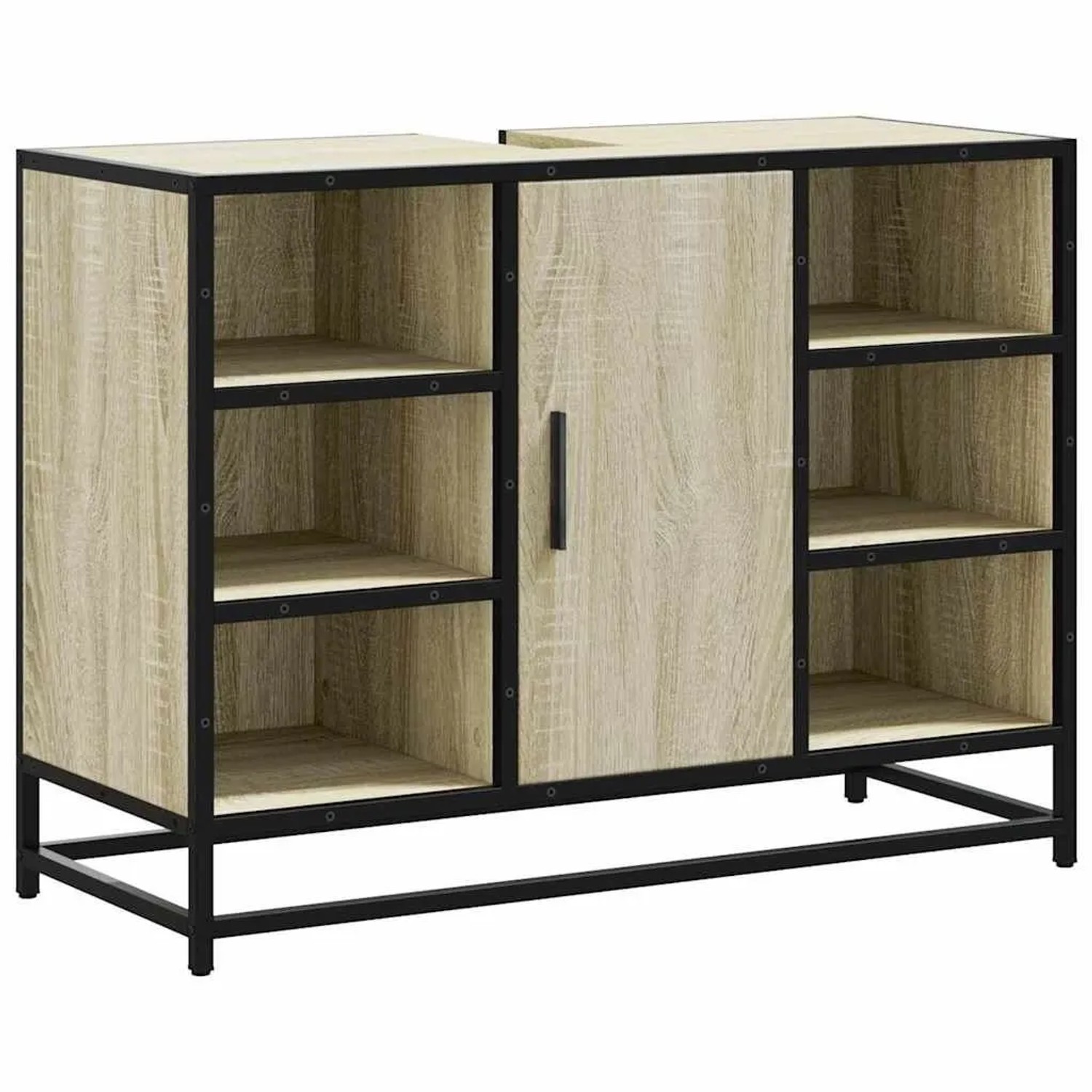 vidaXL Badezimmer-Waschbeckenschrank Sonoma-Eiche 80 x 33 x 60 cm Holzwerks günstig online kaufen