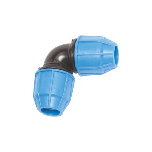LUX-TOOLS 90°-Winkel für PE-Rohre, Ø 20 mm, blau und schwarz, für Kaltwassersysteme.