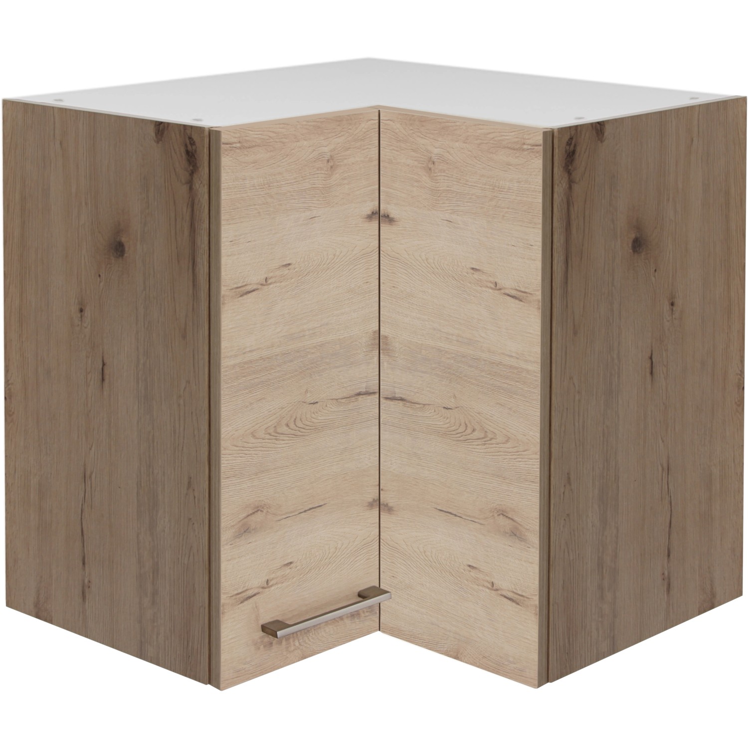 Flex-Well Eck-Oberschrank 60x60 cm Arizona Quarz Cubanit-San Remo Eiche