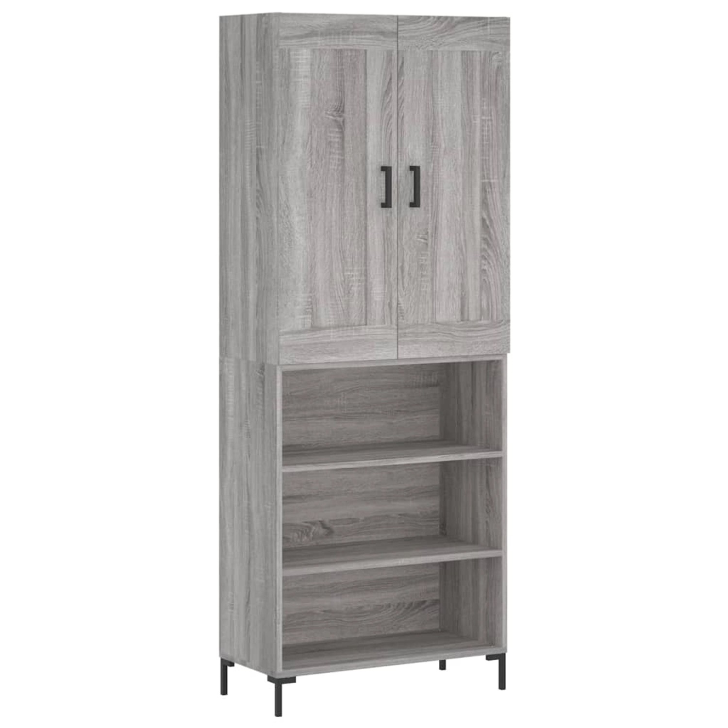 vidaXL Highboard Grau Sonoma 69,5x34x180 cm Holzwerkstoff 3200071 günstig online kaufen