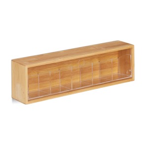 Relaxdays Teebox Bambus Natur zum Aufhängen 11,5 cm x 39 cm x 8 cm 0,8 kg