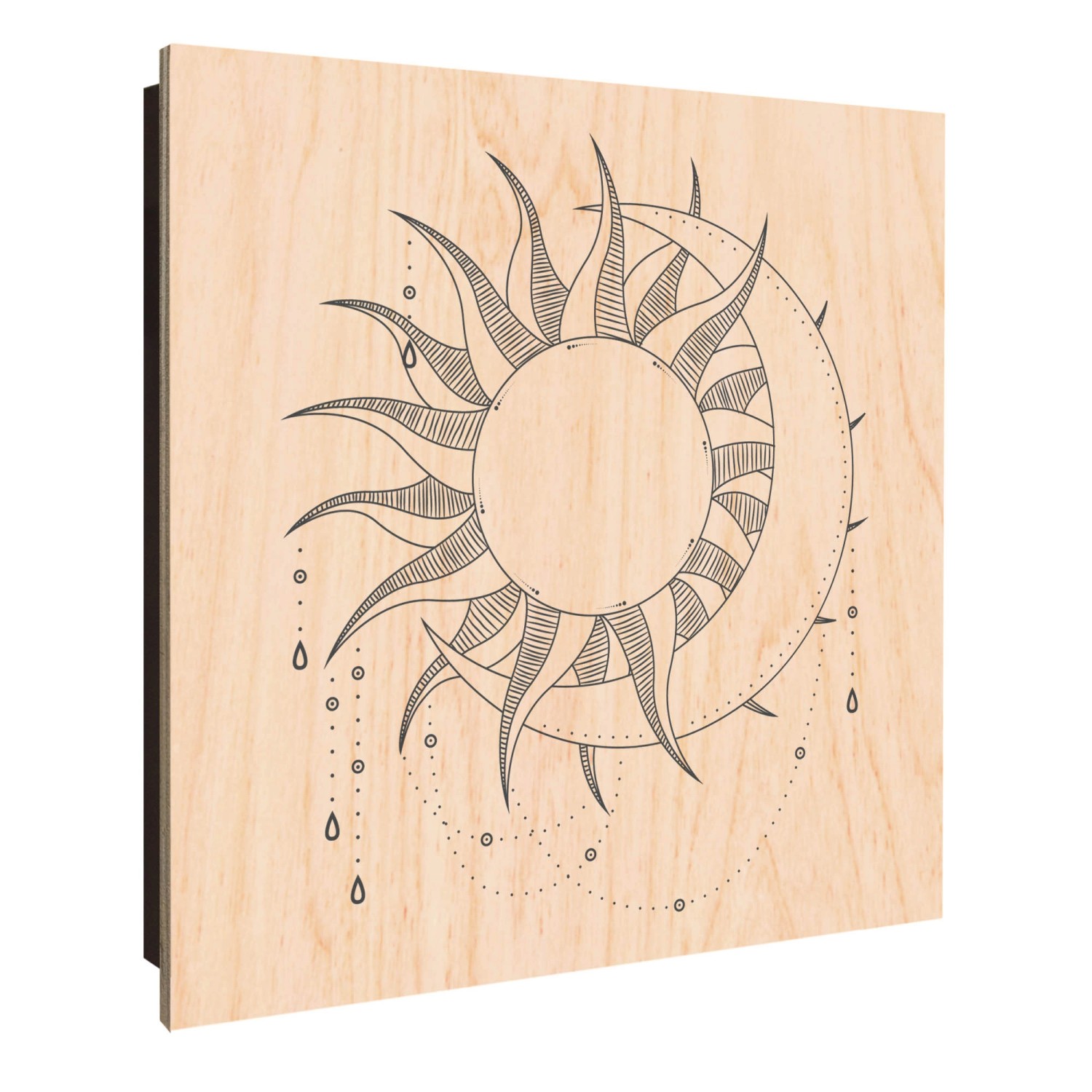 Banjado Schlüsselkasten Holz 30x30cm Schwarz Scharnier Rechts 50 Haken Desi günstig online kaufen