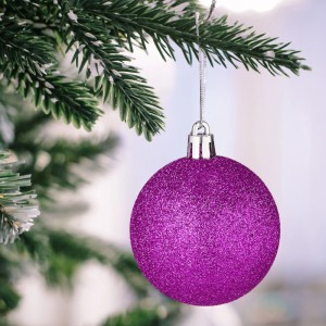 Relaxdays Weihnachtskugeln Polystyrol Pink 100er Set mit Aufbewahrungsbox