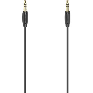 Schwarzes Hama Audio-Kabel, 3,5 mm Klinke, Stereo, ultradünn, 1,5 m.