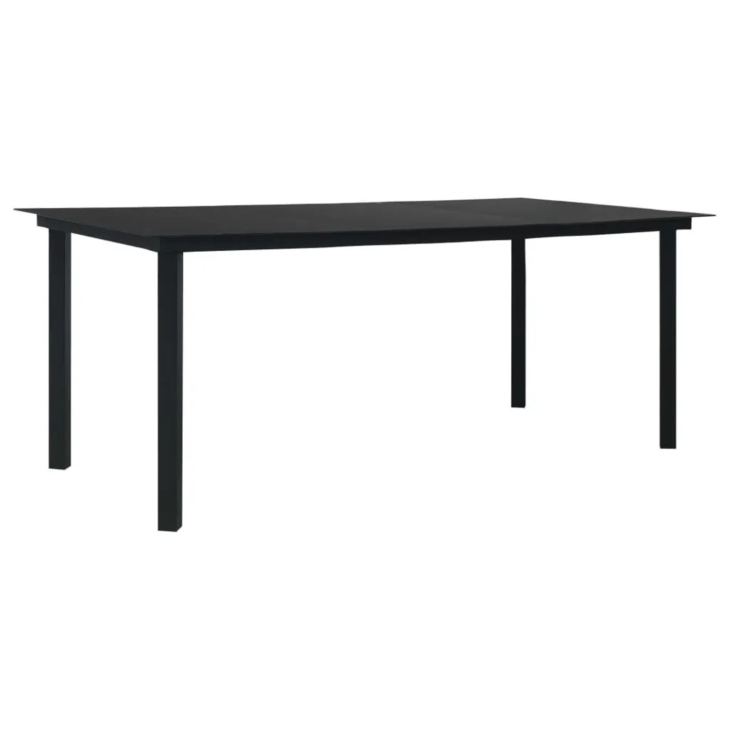 Furnicato Garten-esstisch Schwarz 190x90x74 Cm Stahl Und Glas