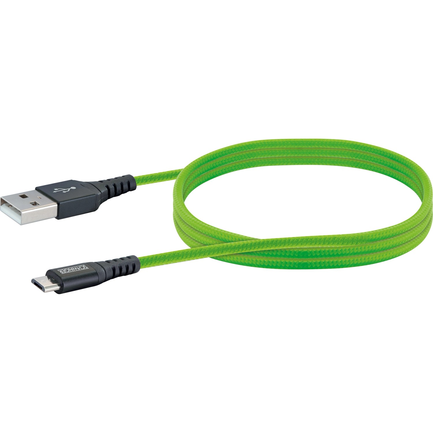 Micro USB Sync & Ladekabel Giftgrün 1,2 m