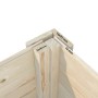Detailaufnahme Ecke Palmako Gerätehaus Leif, Holz-Gartenhaus mit Maßen 32x40 mm, 16x95 mm und 16 mm.