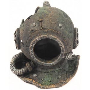 Dekorative Aquarium-Figur: Alter Taucherhelm als Blickfang für Ihr Aquarium.