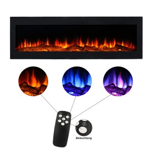 EL Fuego Elektrokamin Cortina B110 cm mit 3-farbiger LED-Beleuchtung und Fernbedienung.