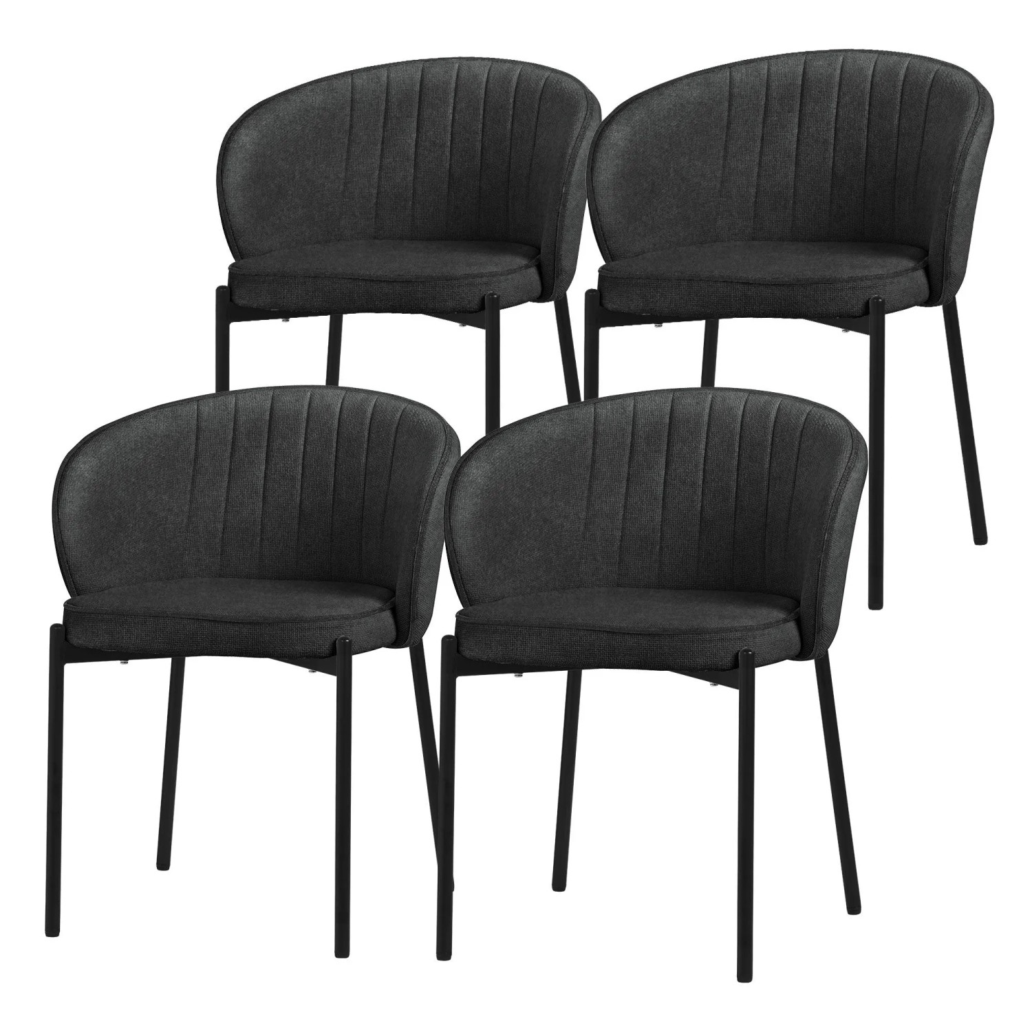 ML-Design Esszimmerstühle 4Er Set Anthrazit mit Stoffbezug