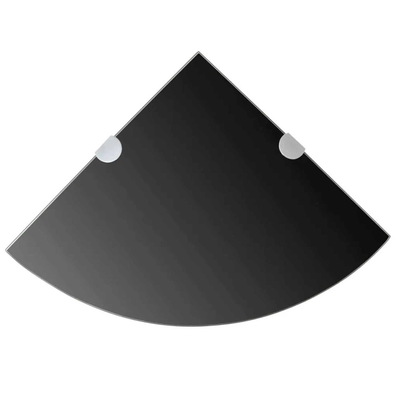 vidaXL Eckablage mit Verchromten Halterungen Glas Schwarz 25x25 cm 243855