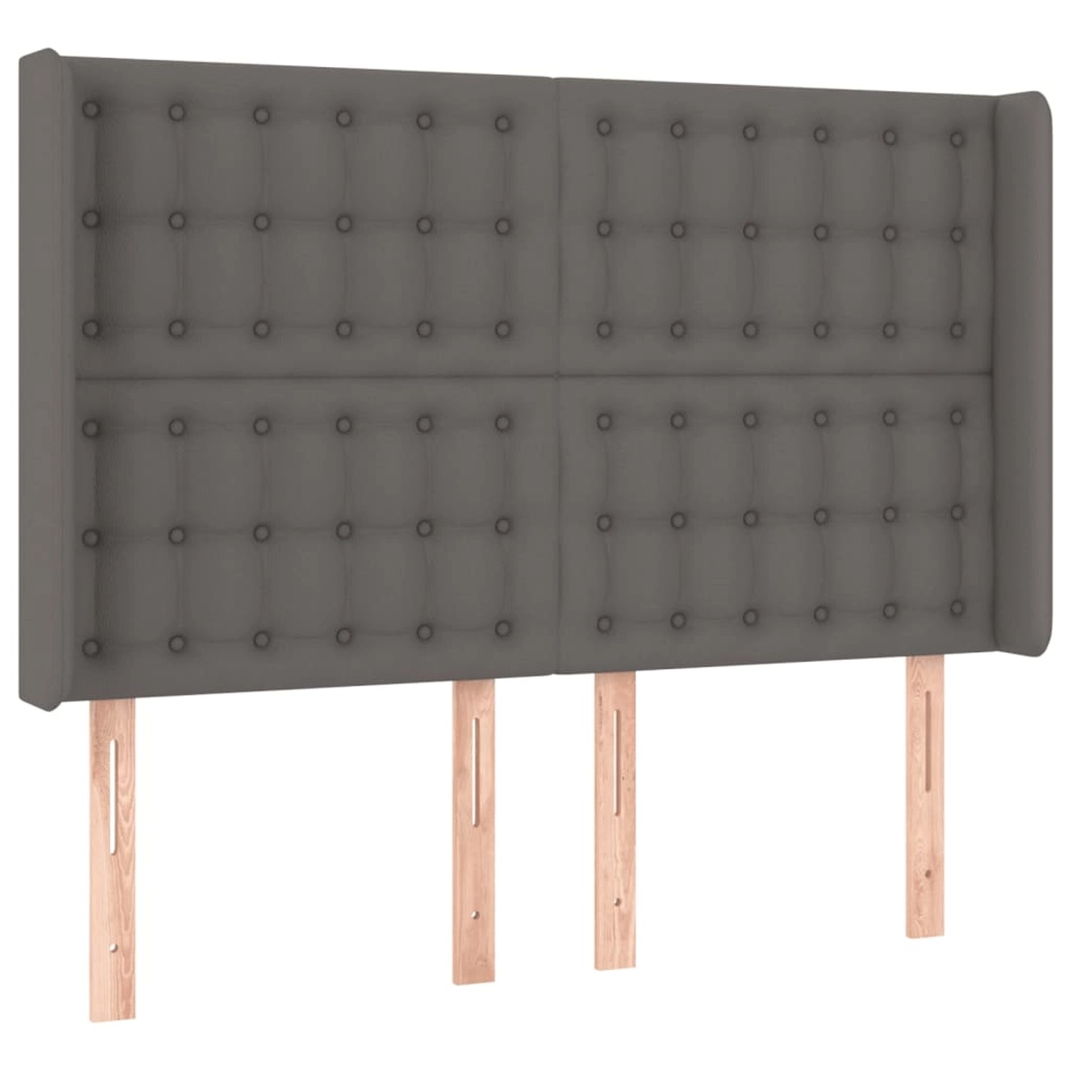 vidaXL LED Kopfteil Grau 147x16x118/128 cm Kunstleder 3124142