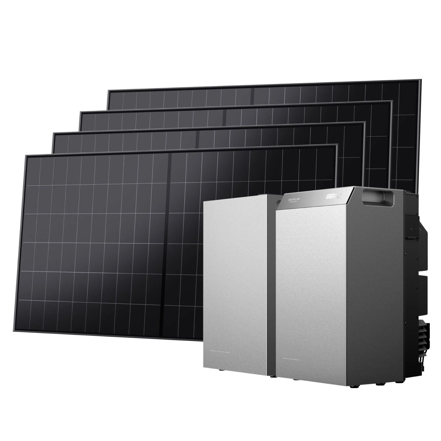 EcoFlow Balkonkraftwerk STREAM 5000 10,05 kWh mit Erweiterungsbatterie und 4 x 525 Wp Solarmodulen