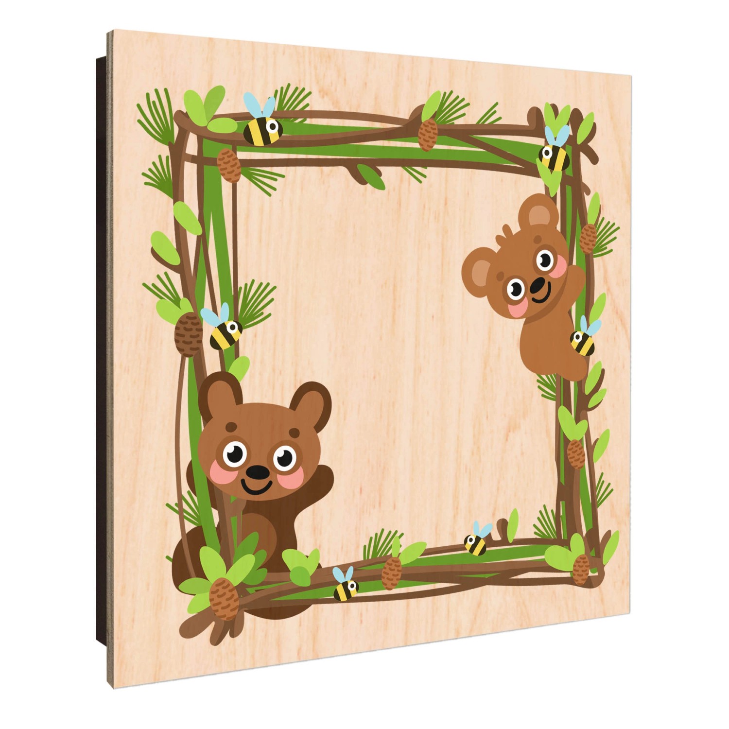 Banjado Großer Schlüsselkasten Holz 30x30cm Schwarz Scharnier Links 50 Hake günstig online kaufen