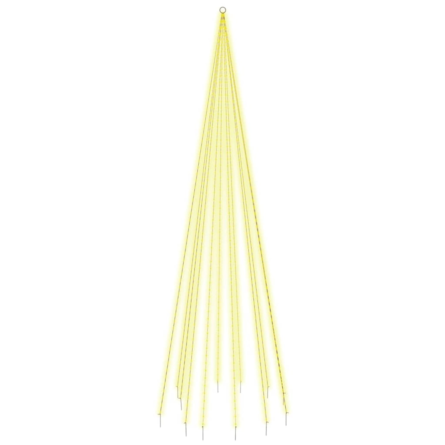 vidaXL LED-Weihnachtsbaum für Fahnenmast Warmweiß 732 LEDs 500 cm 343526