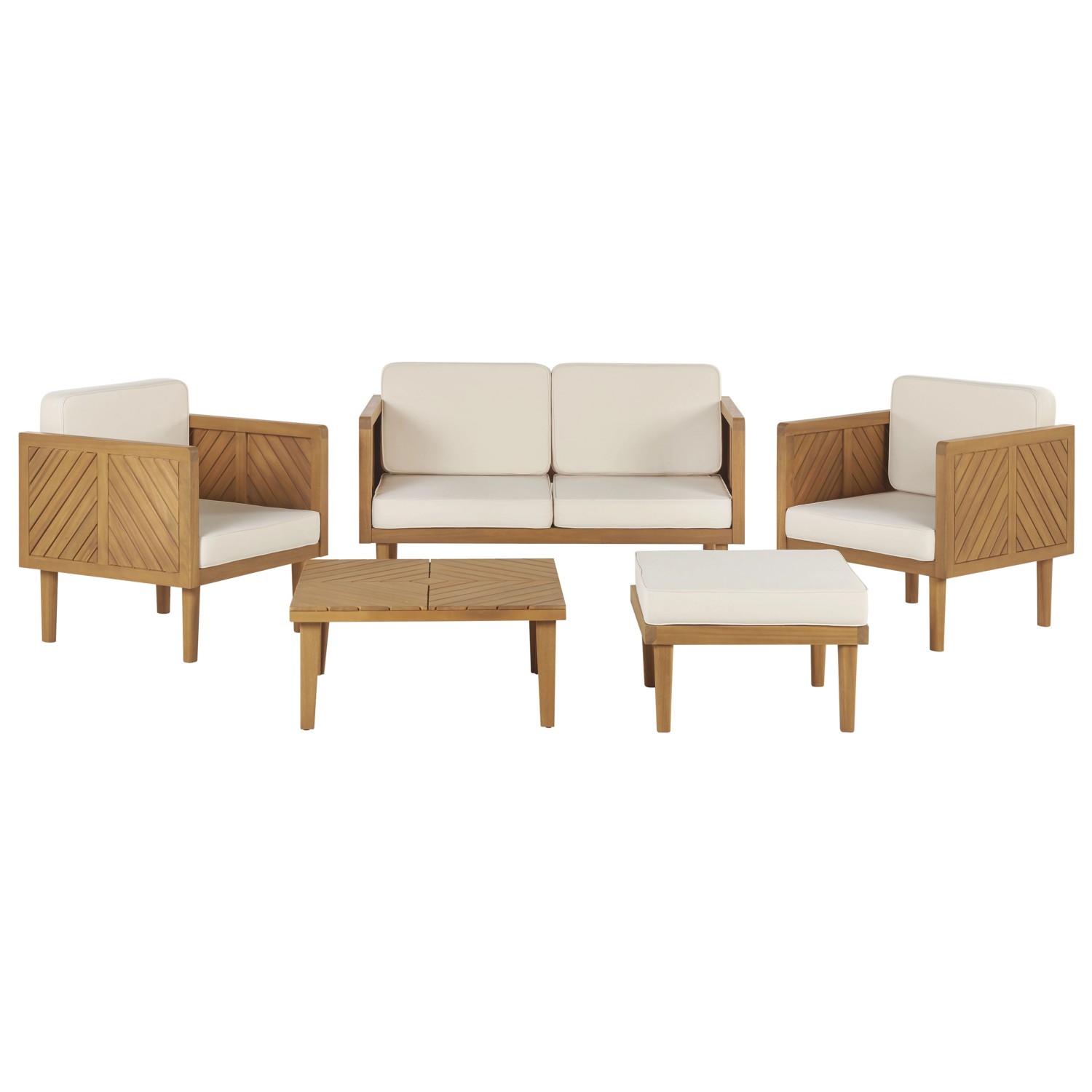 Beliani Sitzgruppe BARATTI Hellbeige 65x122x76
