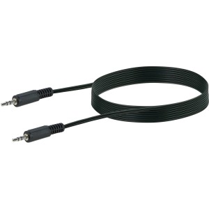 Schwarzes Schwaiger Audio Anschlusskabel mit 3,5 mm Klinkenstecker, 1,5 m lang.