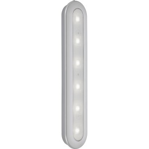 Silbernes Briloner LED-Push-Light Row, 30,5 cm, batteriebetrieben, für den mobilen Einsatz als Nachtlicht.