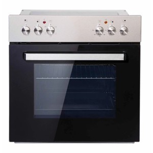 PKM Einbauherdset BIC5 I-GK-IX-3 H V3 mit Glaskeramikkochfeld und Edelstahlblende.