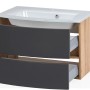 Held Möbel Einzelwaschtisch Salerno, 80 cm, Grau Matt, mit Softclose und zwei Schubladen.