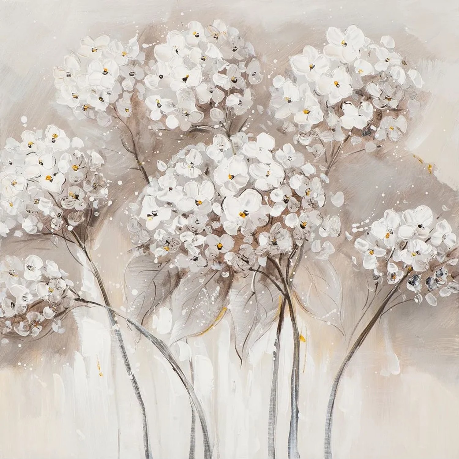 Art Universe Leinwandbild Weiße Hortensien 70 x 70 cm