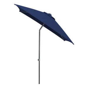 Kettler Stockschirm Easy Push, 200x200 cm, anthrazit-blauer Marktschirm mit Neigungsverstellung.