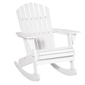 Outsunny Adirondack-Stuhl Tannenholz 77L x 94B x 97H cm Weiß