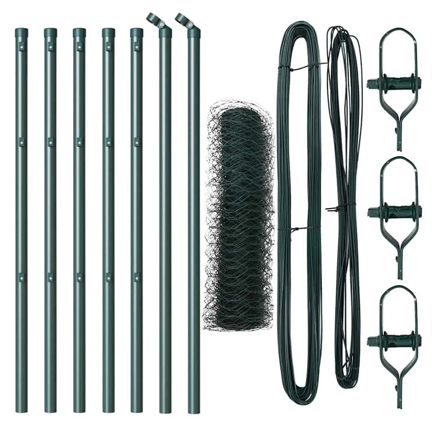 vidaXL Zaunpfosten Grün 10 x 0,6 m 50 mm Maschen Stahl und PVC 3352631 günstig online kaufen