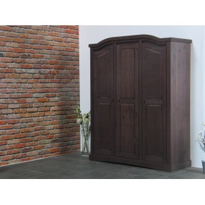 ebuy24 Rico Kleiderschrank, 3-türig, Kolonialstil, gewachst und gebeizt.