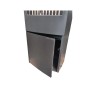 Dunkelgraue Haas+Sohn Holzfachtür für Modular-Ofen, leicht geöffnet. Zubehör für Kamine & Öfen.