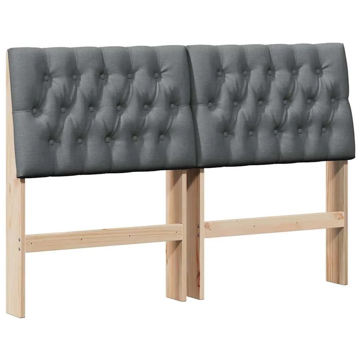 vidaXL Gepolstertes Kopfteil Dunkelgrau 135 cm Massives Kiefernholz 879345