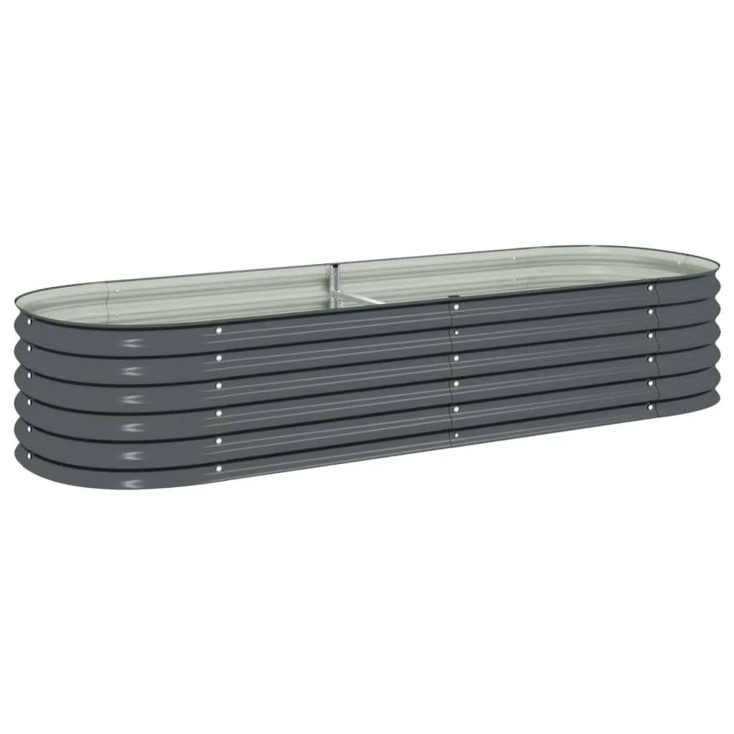 furnicato Garten-Hochbeet 240x80x44 cm Verzinkter Stahl Grau