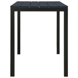 vidaXL Garten-Essgruppe, 3-teilig, Stahl/WPC, schwarz. Tisch und Bänke für den Garten.