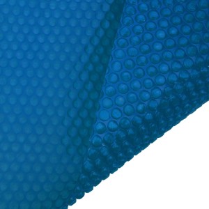 Blaue vidaXL Poolabdeckung, Ø 300cm, aus PE-Material für Schwimmbecken. Schwer entflammbar.
