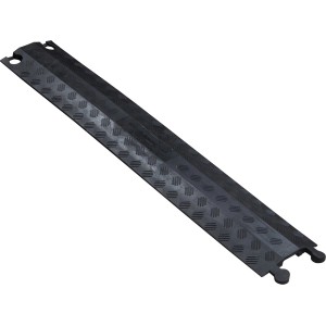 Schwarze D-Line Kabelrampe, 765 mm, befahrbar, schützt Kabel und vermeidet Stolperfallen.