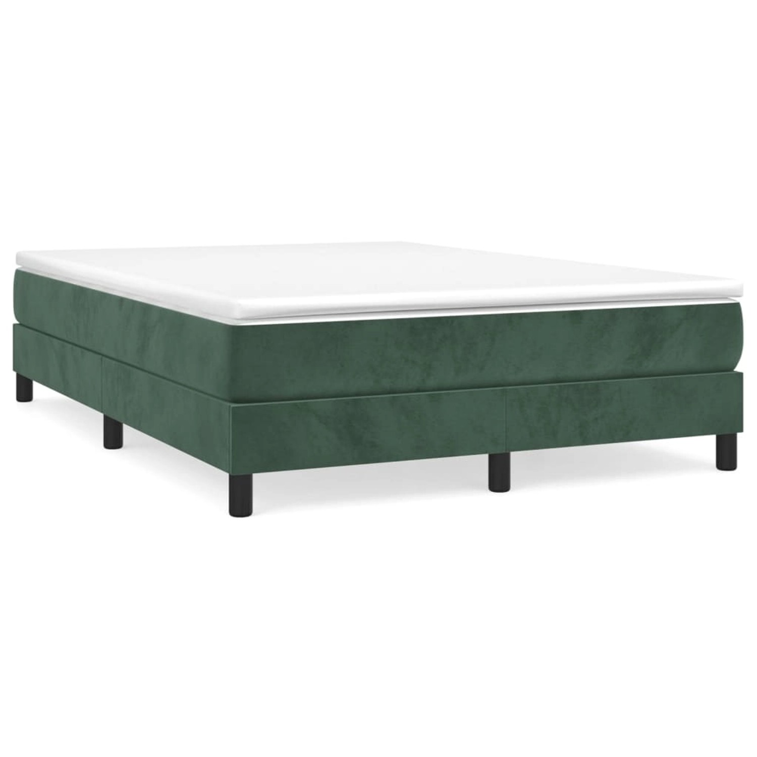 vidaXL Boxspringbett mit Matratze Dunkelgrün 140x190 cm Samt1466009 günstig online kaufen