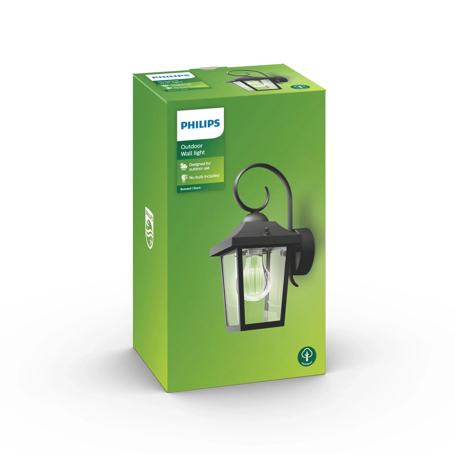 Philips Buzzard Außenwandleuchte, schwarz, Vintage-Design. Spritzwassergeschützt, ideal für Garten & Terrasse.