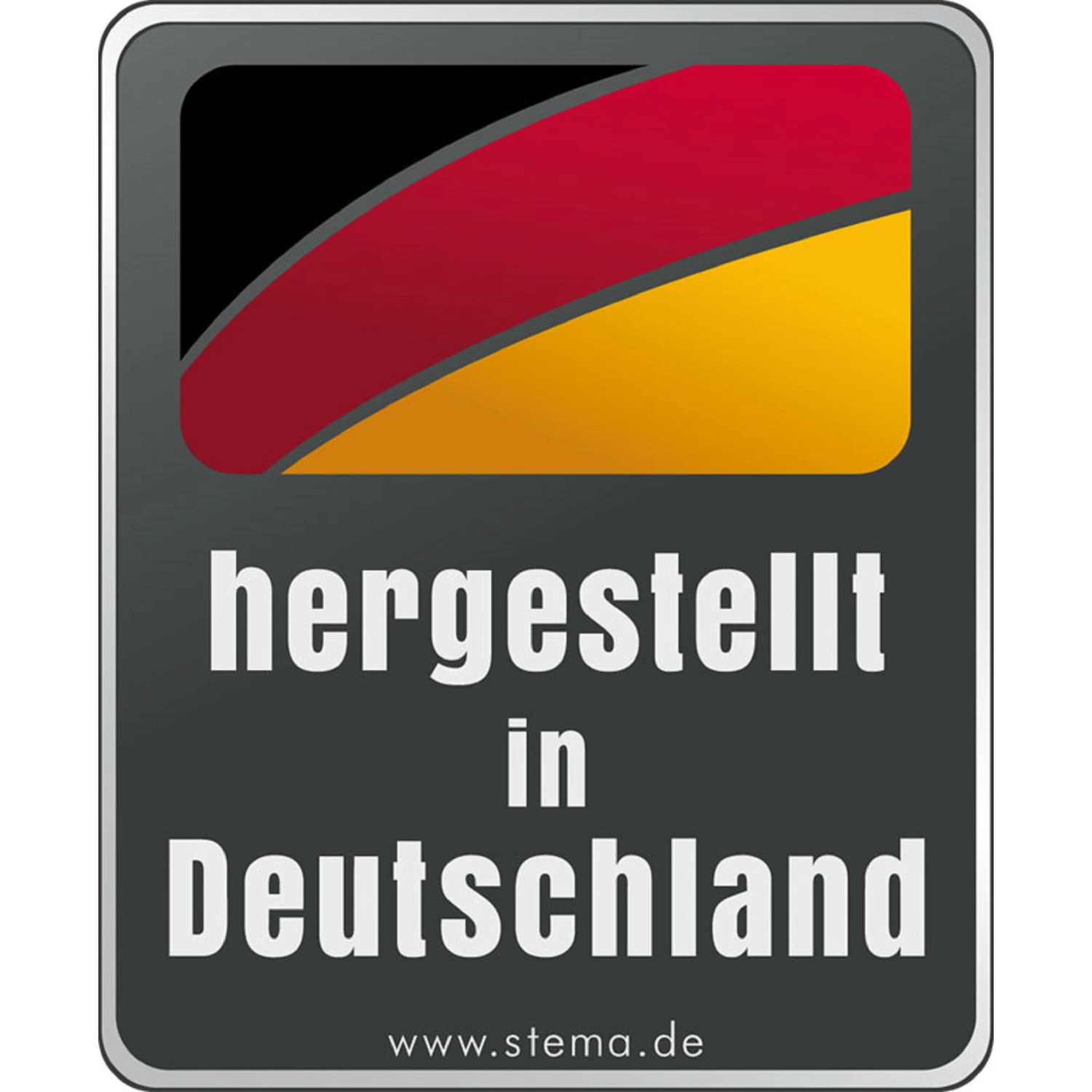 Stema Anhänger: "Hergestellt in Deutschland" Siegel mit Deutschlandflagge.