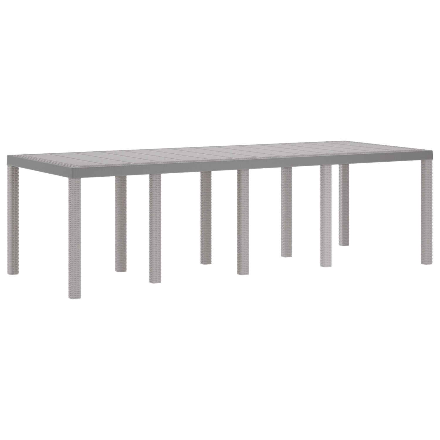 vidaXL Gartentisch Hellgrau 250x100x73 cm Poly Rattan 3378519 günstig online kaufen