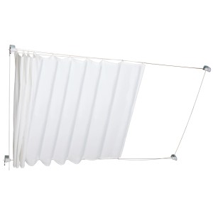 Weiße Seilspannmarkise Caldera 270x140 cm für flexiblen Sonnen- und Sichtschutz.