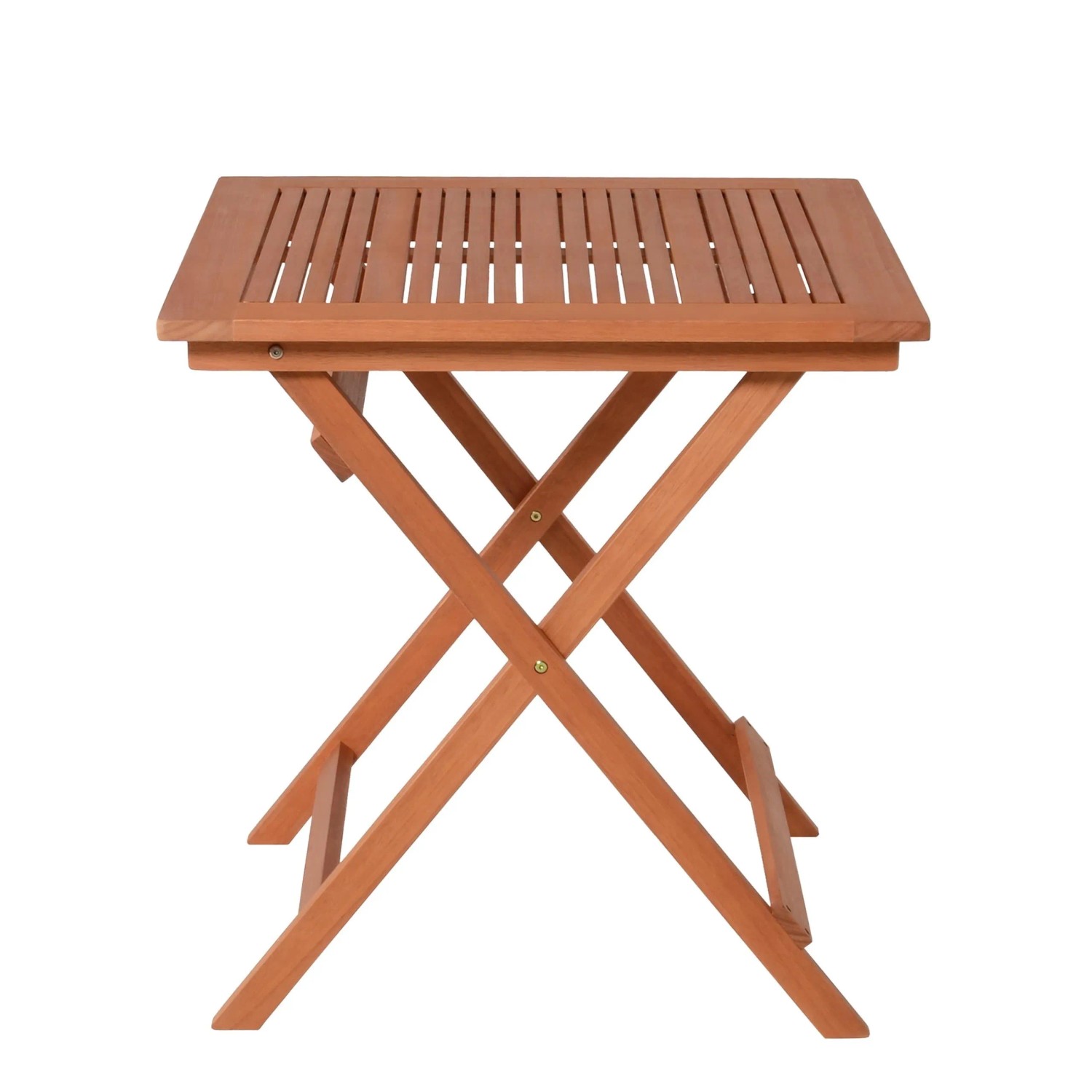 DELUKE Gartentisch FREDRI Rechteckig Eukalyptus Braun 70,5x70,5x74cm Klapptisch Esstisch Wetterfest Outdoor Tisch